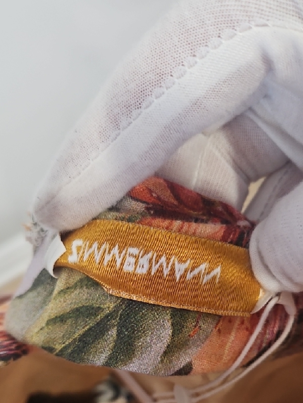 Zimmermann Peach & Floral Tie-Back Mini Dress - Picture 5 of 12